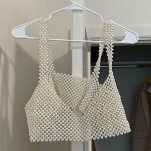 White pearl bralette L